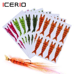 ICERIO Green Orange Olive Shrimp Back Thin Skin Film Fly Fishing Body Wrapping Material for Prawn Scud Nymph Flies S M L XL