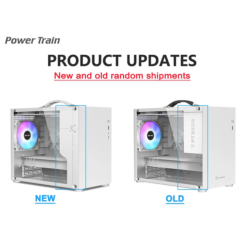 PowerTrain X-GAMERX X100 M-ATX Portable Computer Case ITX  MATX  Power Supply Support U3 Type-C Desktop MINI Small Chassis