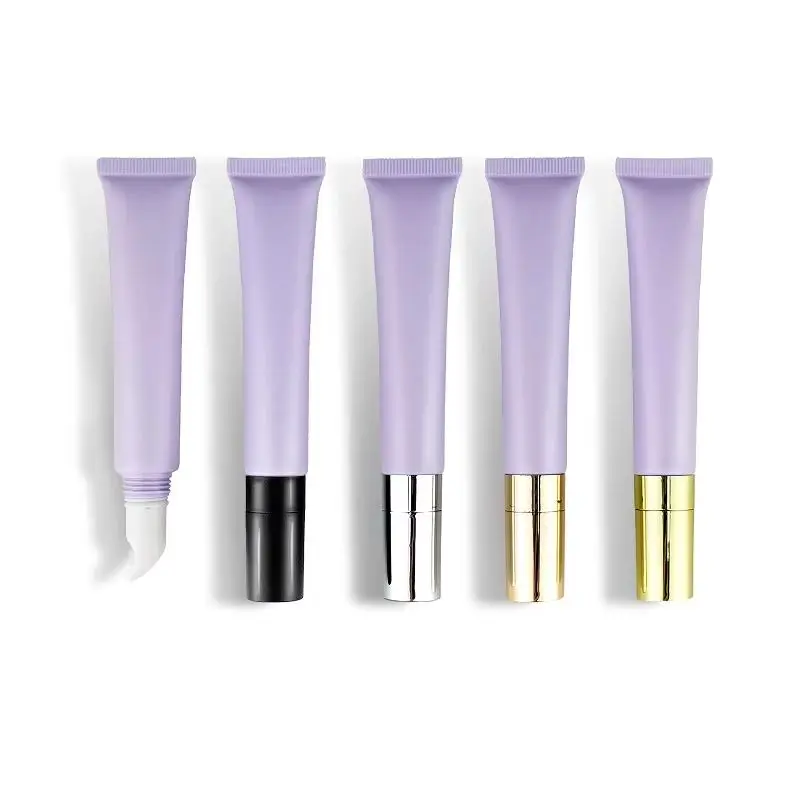 

20Pcs Squeeze Plastic Soft Bottle Frosted Purple 20ml Essence Lotion Skincare Eye Cream Squeeze Tube with Ceramic Massage Head