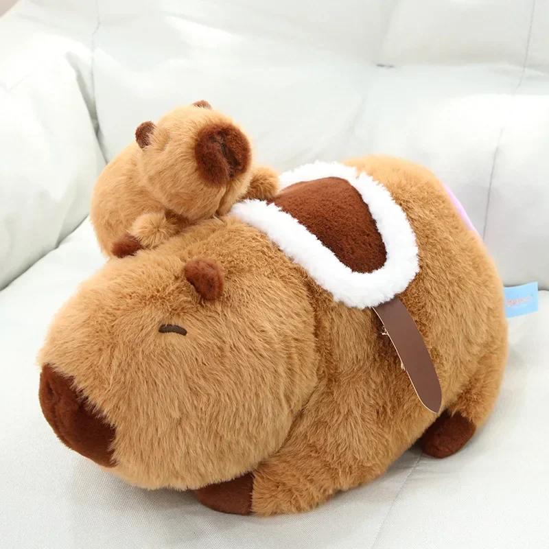 Purple Buttock Saddle Capybara Plush Toy Decoration Plush Capybara Doll Children's Gift PP Cotton Filling for Birthday Occasions