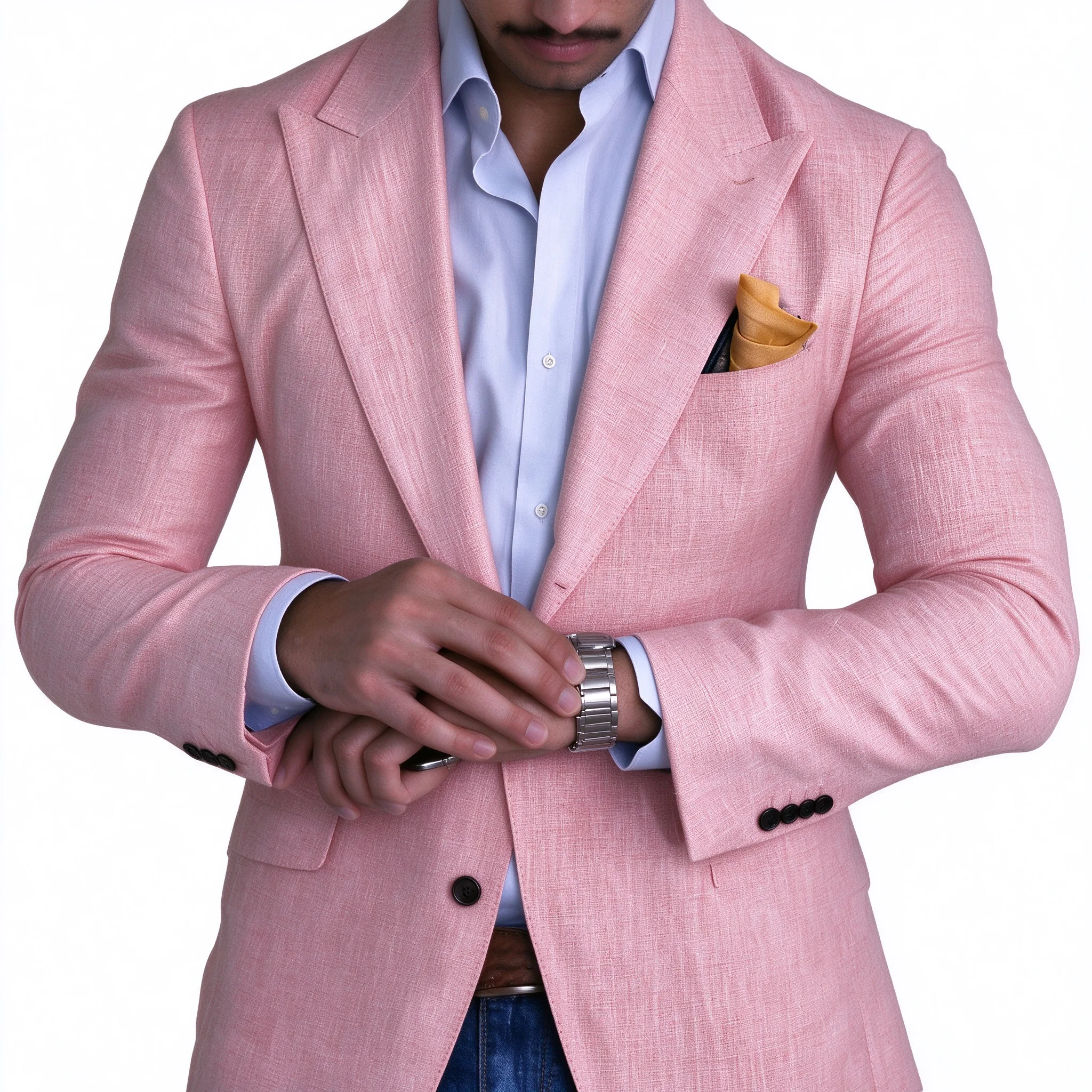 Elegant Only Jacket 1PCS Men's Suits Linen Single Breasted Party Dresses High End Clothing Customized Blazer Summer Beach