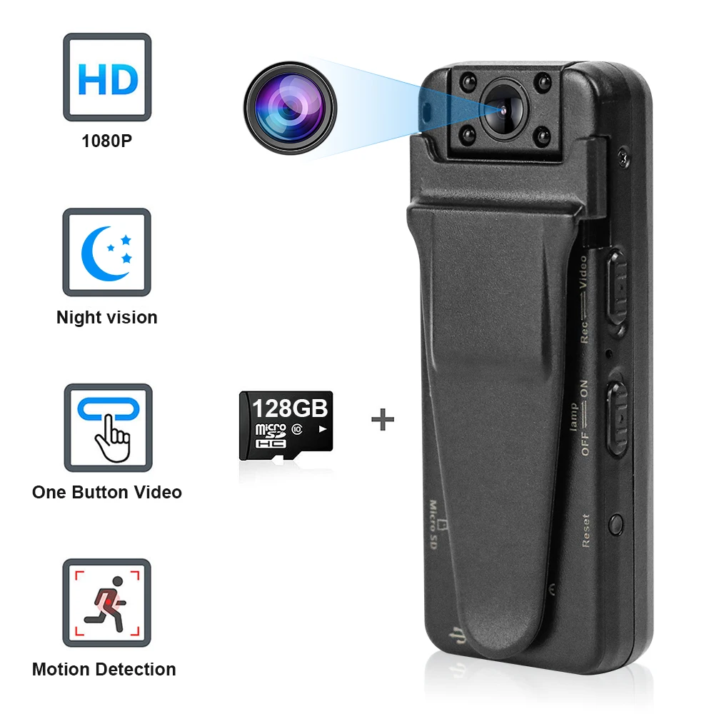 

1080P HD Mini Camera Portable Digital Video Recorder BodyCam With Infrared Light Recording Motion Detection Night Vision Sports