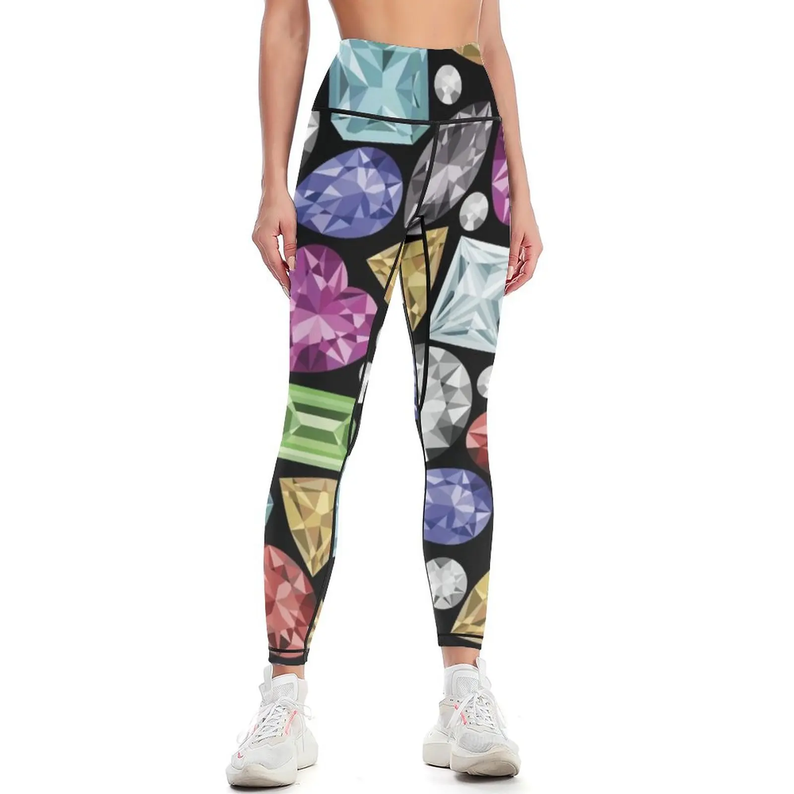 

Elegant colorful gemstone pattern Leggings high waist push up legging for girls jogging pants Womens Leggings