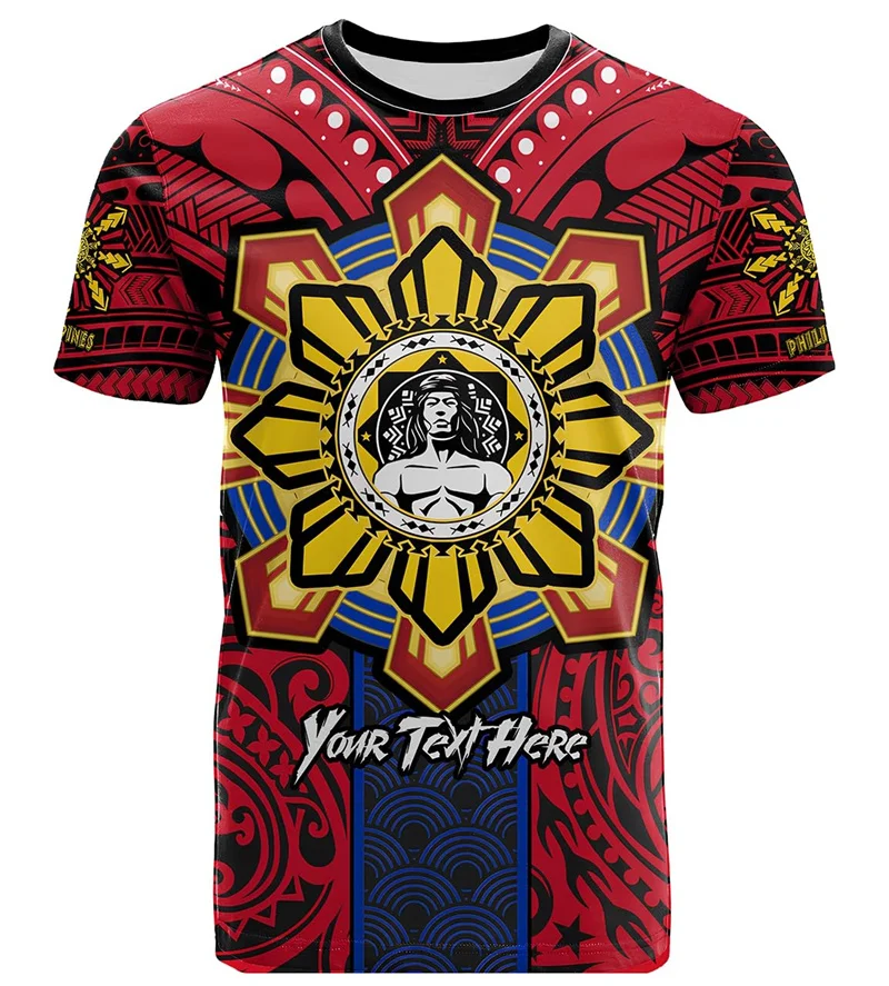 New 3D The Flag Of Philippines Printed T Shirt The Philippines Coat Of Arms Spiritual Totem Graphic T-shirts For Men Vintage Top