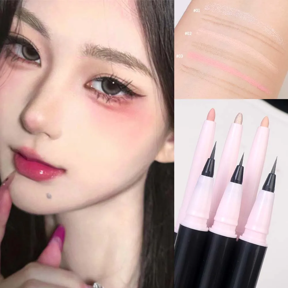 Matt rosa liegend Seidenraupen stift natürliche Augen Make-up Tee braun Glitzer Silber aufhellend Seidenraupe Lidschatten koreanische Augen Kosmetik