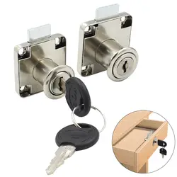 Zinc Alloy Drawer Lock Burglarproof Home Office Security Desk Wardrobe Cabinet Locker with 2 Keys