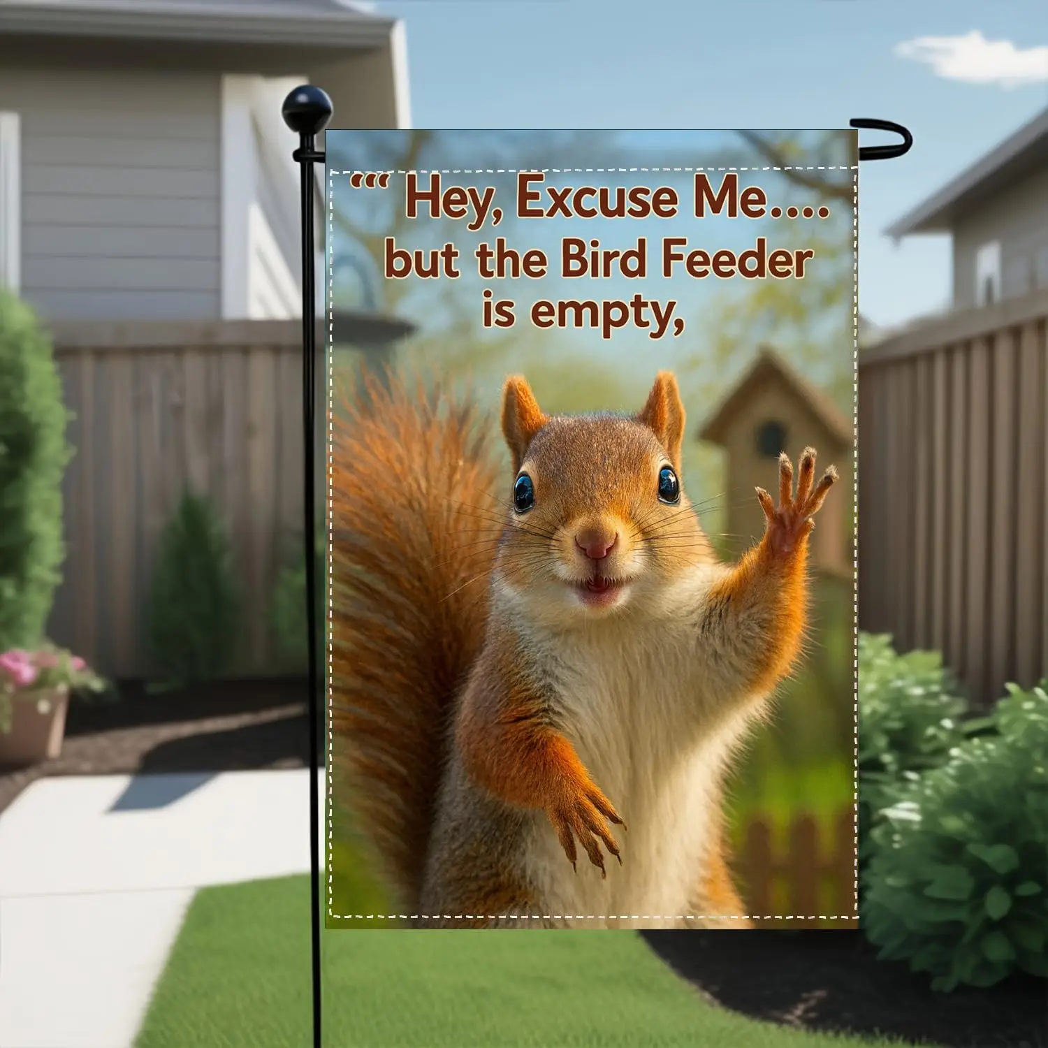 Everyday Squirrel Garden Flag 12 x 18 Inch Polyester Outdoor Yard Decor Cute Animal Welcome Sign for Home Garden Patio Porch ZZM