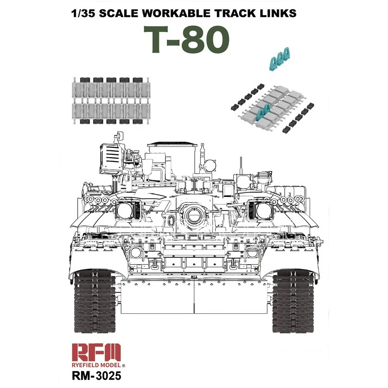 

Ryefield Model Building Kits 1/35 RM-3025 workable track links （for t-80 series）for Military Toy Model Hobby Collection