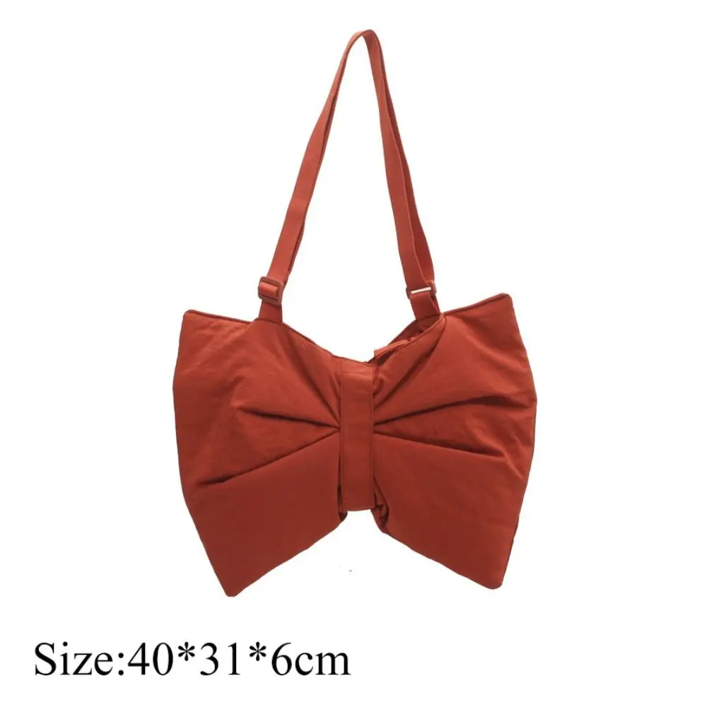 Simple Women\'s Denim Shoulder Bag Sweet Bow Tote Bag Underarm Bags Solid Colour Fashion Female Handbags