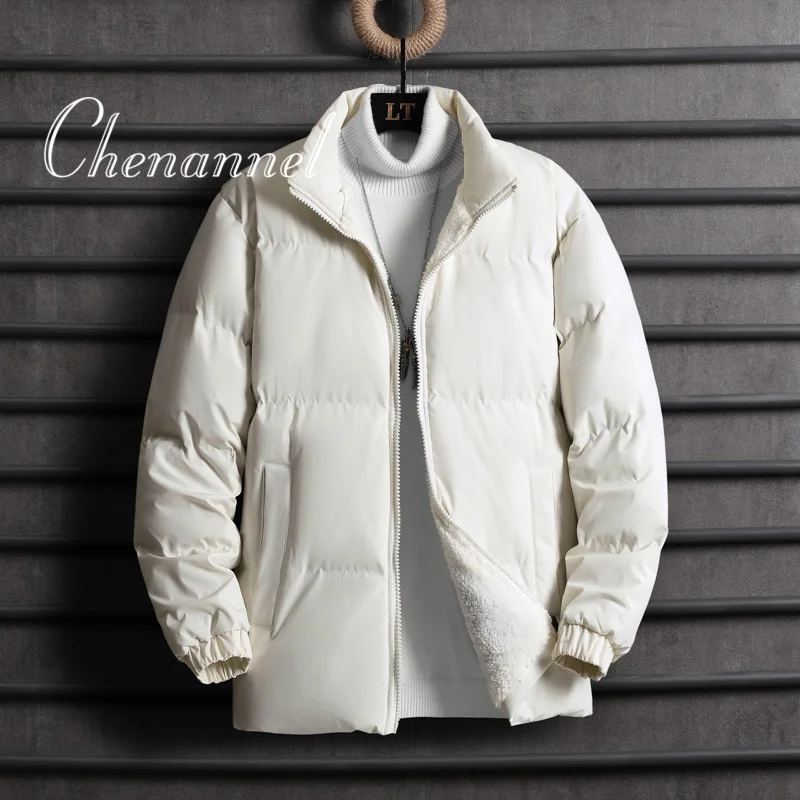 

Мужская куртка-пуховик с воротником-стойкой, уличная зимняя лыжная ветрозащитная теплая куртка из искусственной кожи, модные корейские модные осенне-зимние парки