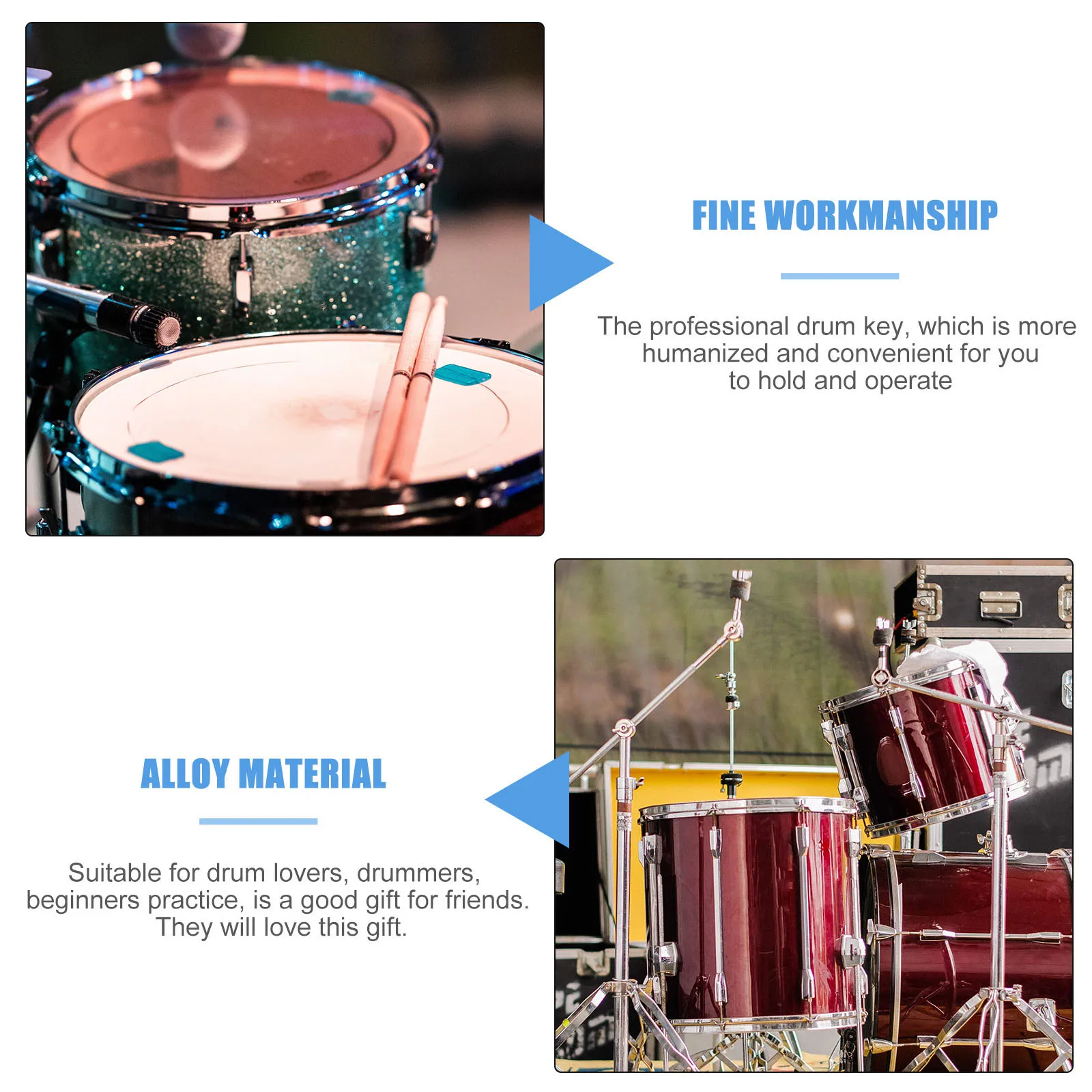 

Electric Head Small Tuning Hardware Percussion Accessory Drummer Tools Alloy set Adjustment Key Drill Bit Metal