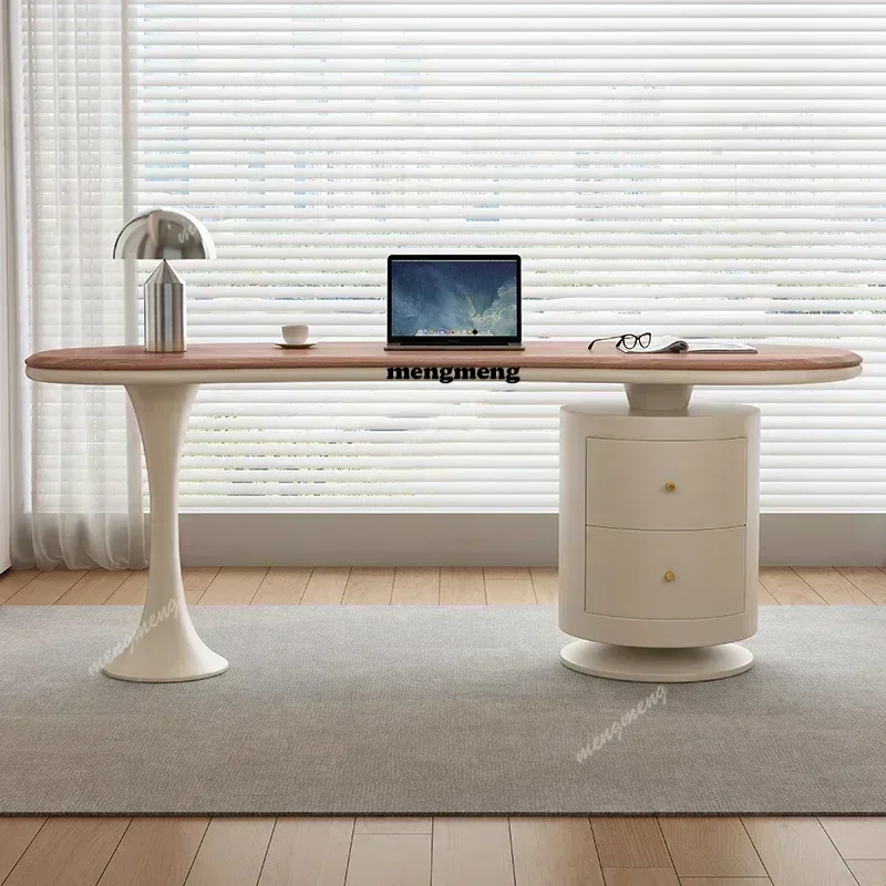 

Best seller Walnut solid wood desk light luxury modern cream style office computer desk designer advanced sense study writing de