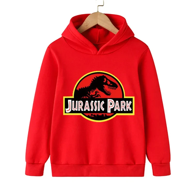 2-13 Years Old Kids Dinosaurs Hoodie Children\'s Spring Autumn Long Sleeve Sweatshirts Jurassic World 3 Fashion Casual Hooded Top