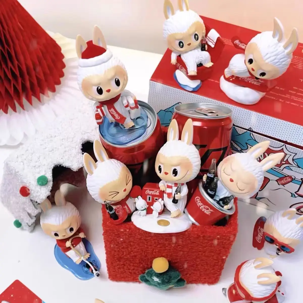 Genuine Popmart Bubble Mart The Monsters Labubu Coca Cola Series Blind Box Labubu Handmade Happy Factor Surprise Shake