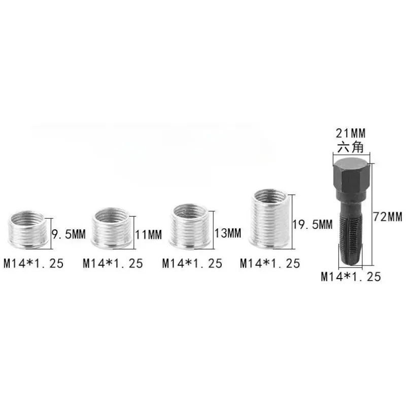 

M14 * 1,25 Инструмент для ремонта резьбы свечи зажигания Автомобильная свеча зажигания Ремонтный комплект спиральной резьбы Детали втулки с отверстием свечи зажигания