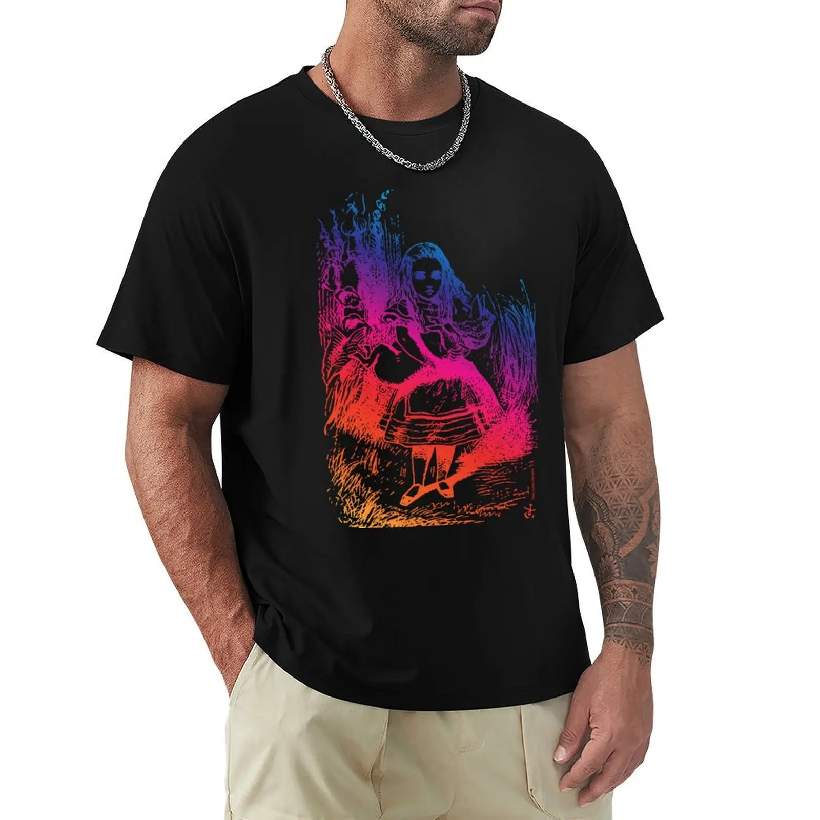 Alice holding a pig in her arms by John Tenniel (1889). Sky Kiss T-Shirt Summer Casual Loose T-Shirt