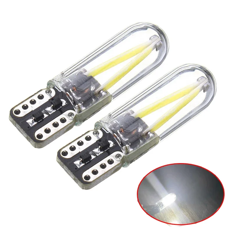 

2PCS Car Light T10 W5W LED Canbus 12V 2.3W Silicone Bulb Clearance Lights LED T10 COB Side Wedge Light