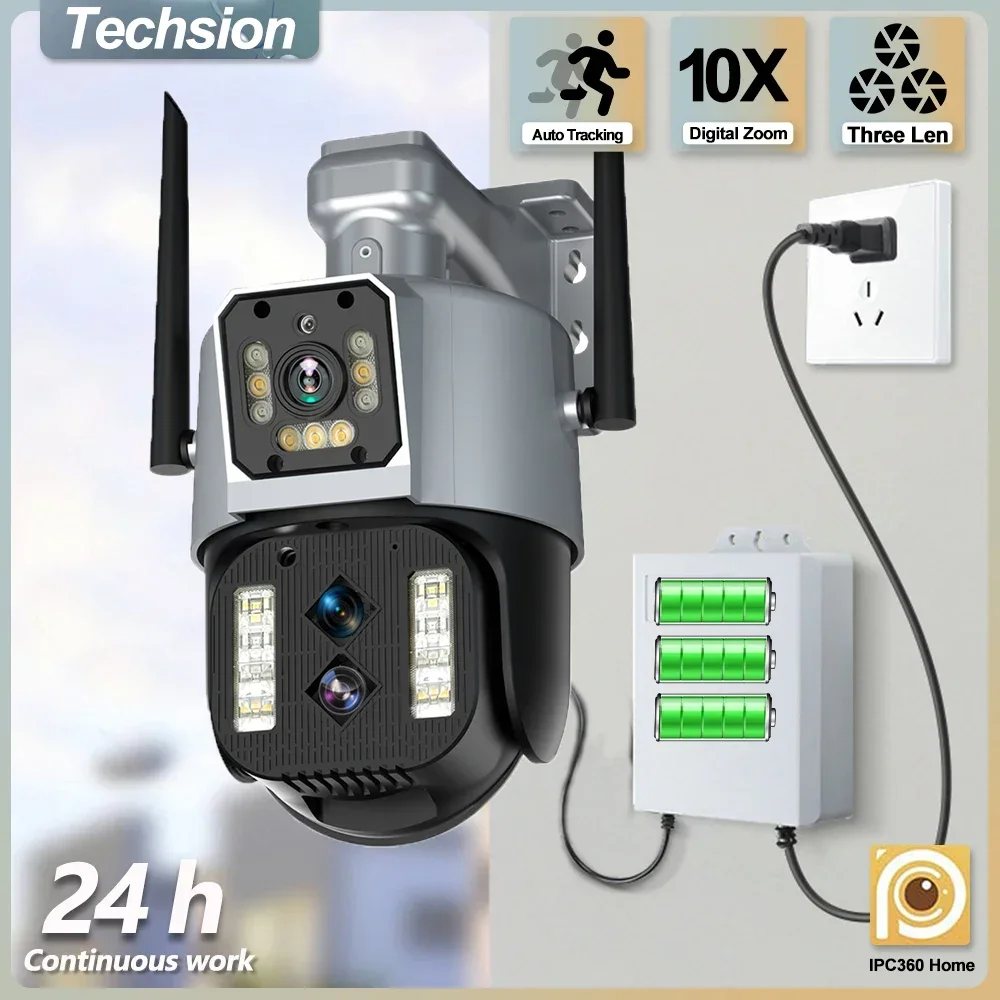 

4K 8MP Binocular UPS WIFI Camera Outdoor Power Failure Continues To Work CCTV 10X Zoom Auto Tracking Surveillance Security Cam