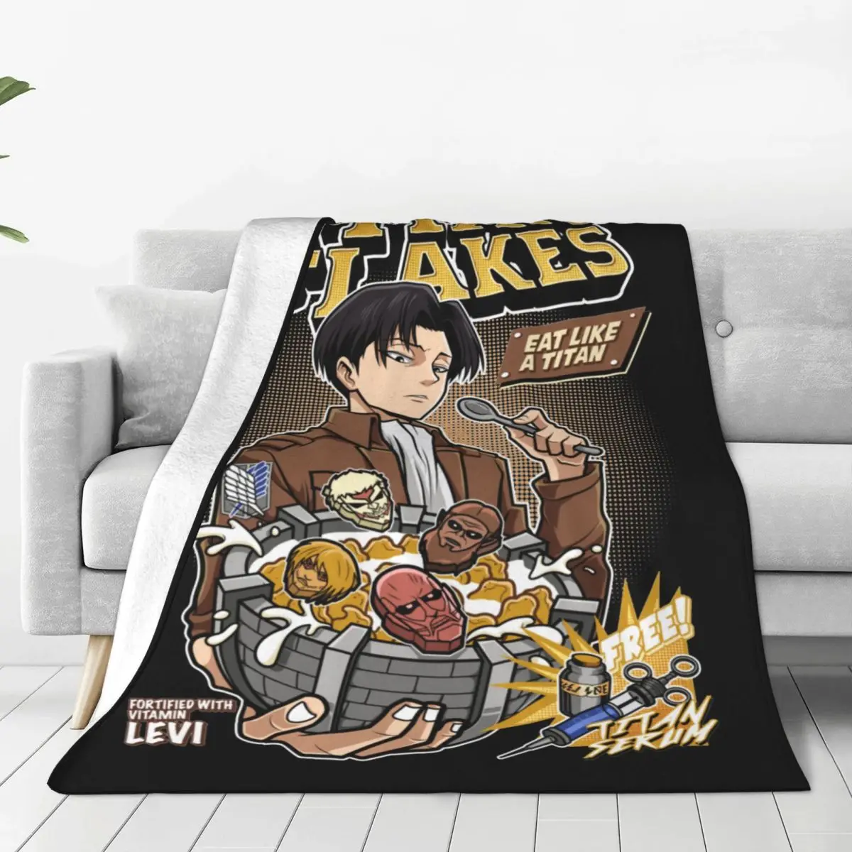 Titan Flakes Shingeki No Kyojin Attack On Titan Blanket Flannel Spring Autumn AOT Anime Soft Throw Blanket for Home Travel Quilt