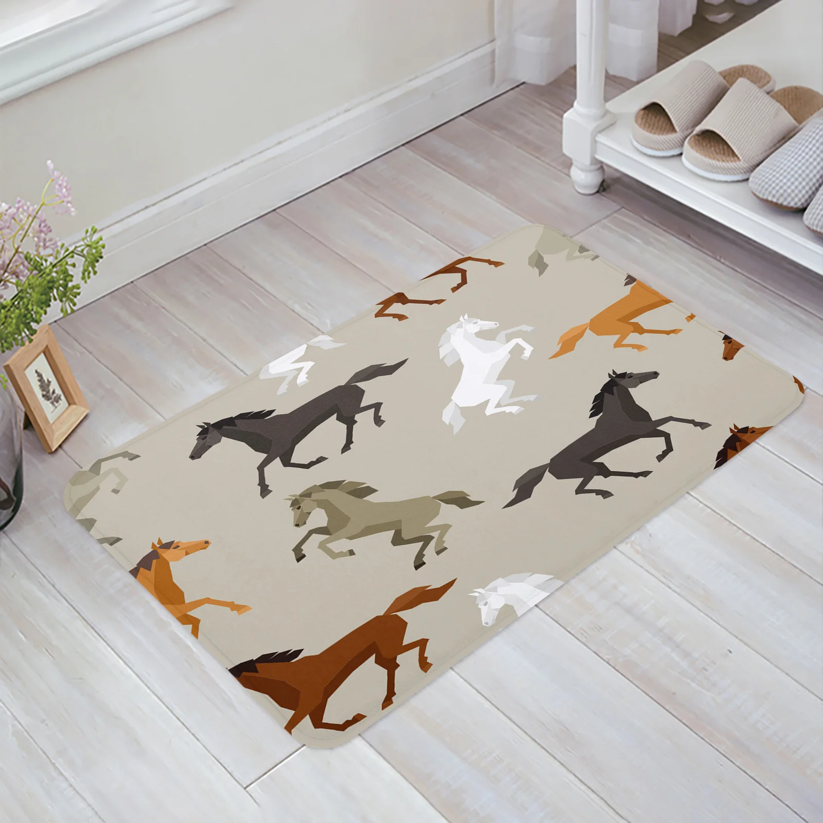 Running Horse Animal Kitchen Floor Mat Living Room Decor Carpet Home Hallway Entrance Doormat Balcony Door Anti Slip Rug