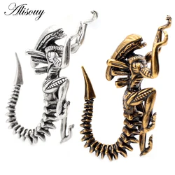 Alisouy 1PC Hyperbole Copper Robot Dog Ear Weights Expander Stretcher Plugs Gauges Hook Earlobe Earrings Body Piercing Jewelry