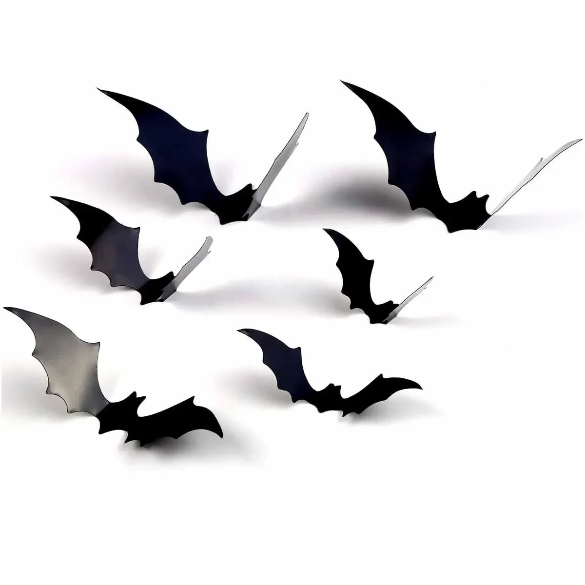 12/72pcs Bats Wall Decor 3D Bat Halloween Decoration Stickers for Home Decor 4 Size Waterproof Black Spooky Bats for Room Décor