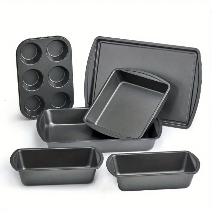 

6-piece Non-stick Bakeware Set, Easy To Release and Clean, Carbon Steel, Grey Quick and Easy To Clean