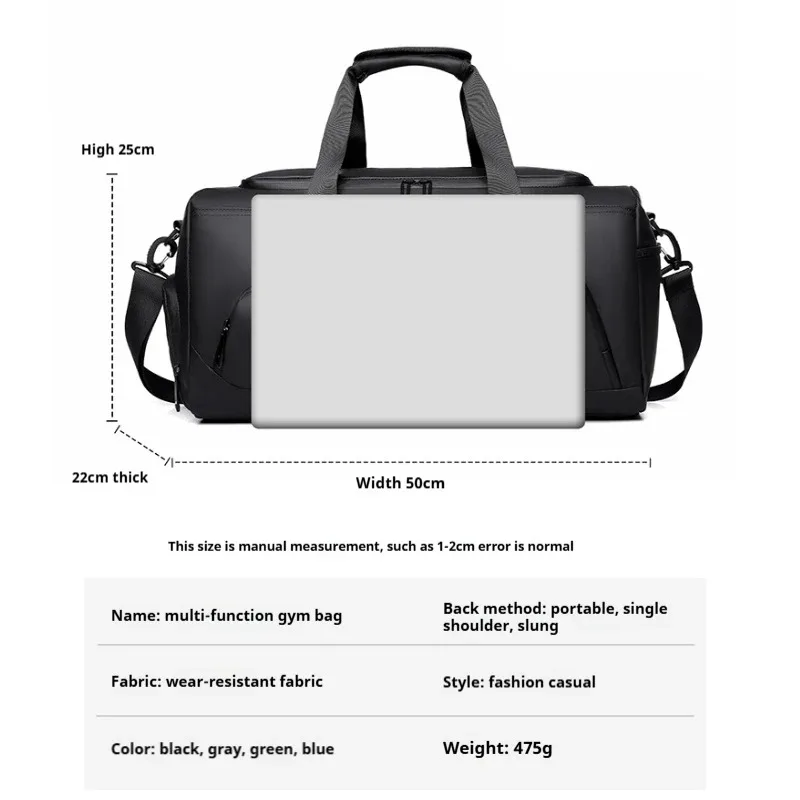 Sports Gym Bag, Large Capacity Handbag,Portable Travel Duffel Bag, Multi-compartment with Shoes Storage,Perfect for Vacation,Gym