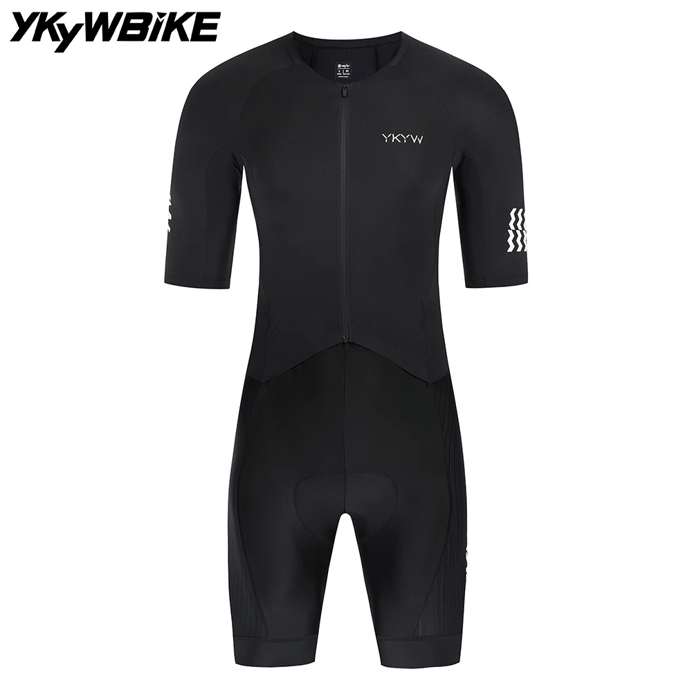 

YKYWBIKE One-Piece Cycling Skinsuit Men Aerodynamic Pro-Grade Elite Performance Road Bike Set Bicycle Clothing Shorts