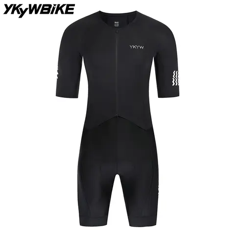 YKYWBIKE One-Piece Cycling Skinsuit Men Aerodynamic Pro-Grade Elite Performance Road Bike Set Bicycle Clothing Shorts