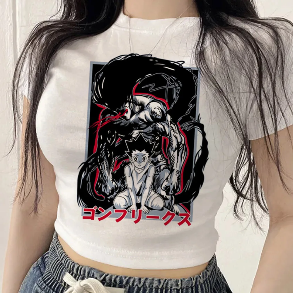 Camiseta corta Hunter x Hunter para mujer, estilo kawaii, anime, moda coreana, camiseta gráfica, y2k, kawaii, manga, alternativa