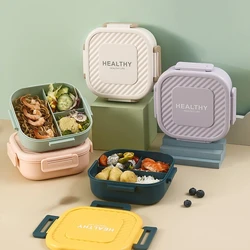 Simple Pupil Japanese Compartment Clasp Lunch Bento Box Office Worker Mess Hall Microwavable Hand Lunch Box Bring Tableware