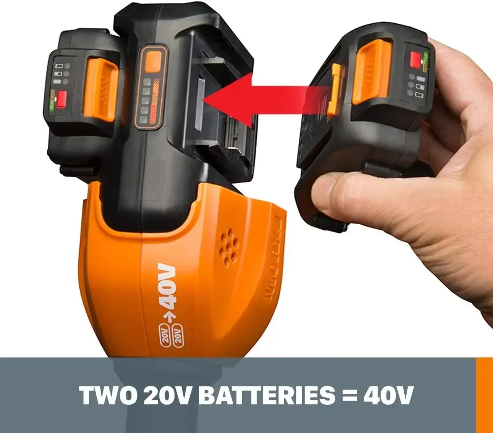 Worx-recortadora de cuerdas inalámbrica, recortadora de hierba de 13 ", con 2 baterías y cargador incluidos, potencia de 40V, WG184