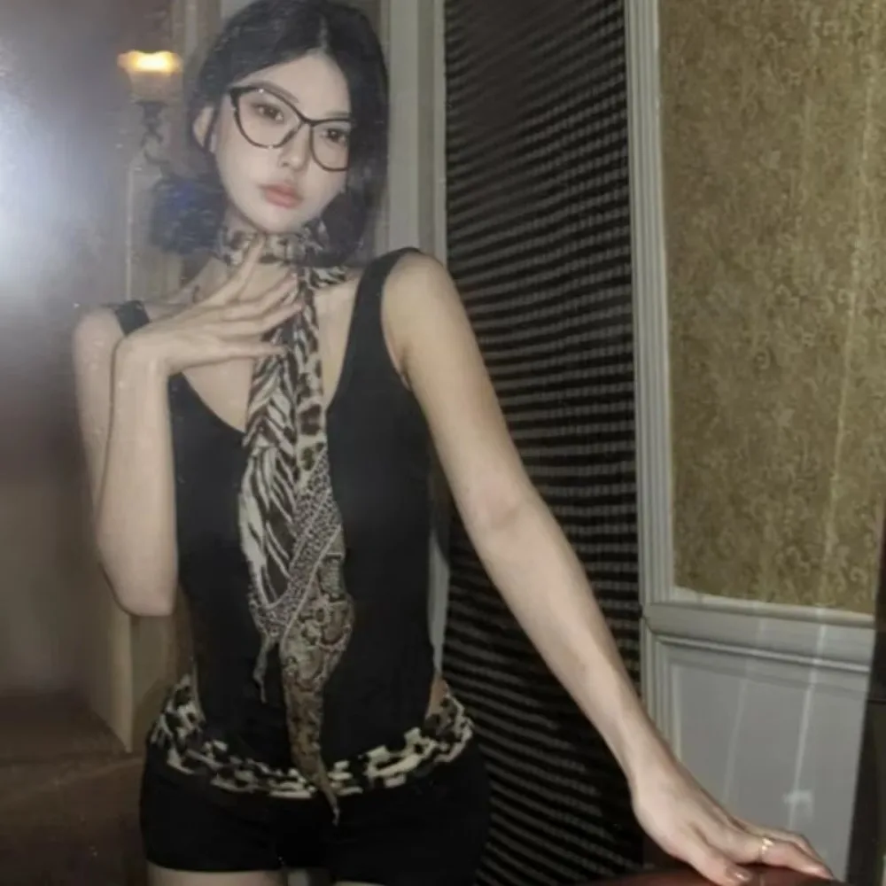 Модный шелковый шарф с леопардовым принтом, съемный галстук «сделай сам», головной платок с цветком, лента, шарф с розой для женщин и девочек