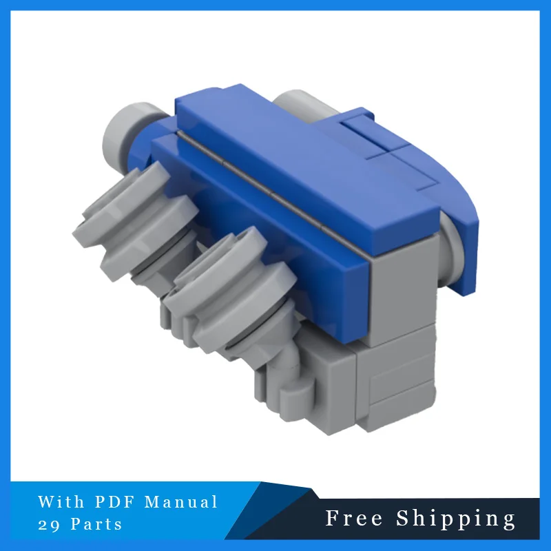 29 PCS MOC Creative Grey Blue Engine Modular Building Blocks Model Children's DIY Assembly Toys Sets Birthday Christmas Gifts