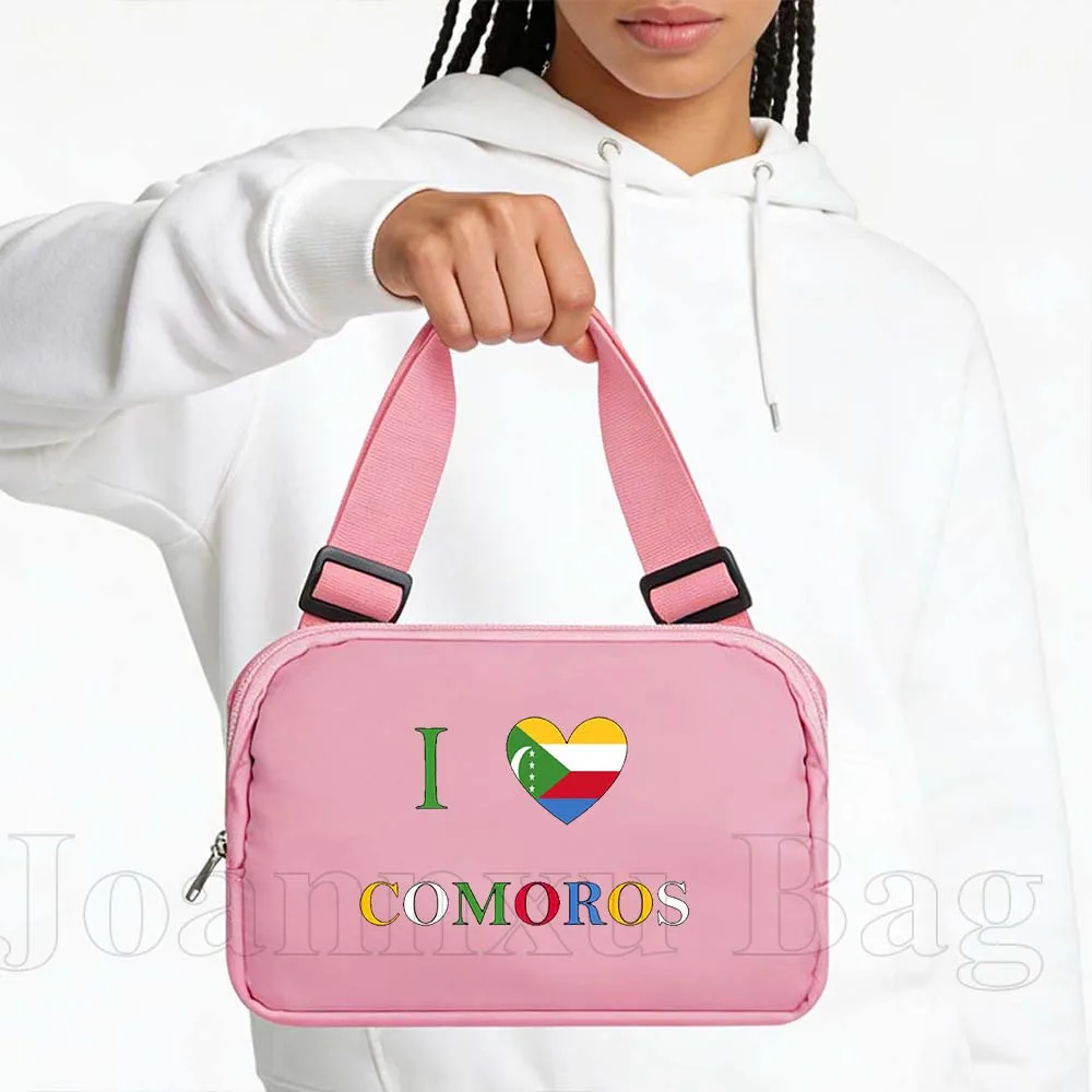 

Comoros Country Heart Flag Running Pack Waist Pouch Mobile Phone Elastic Sport Waterproof Close-fitting Fanny Pack Wallet Pouch