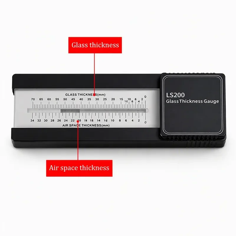 LS200 Laser Glass Thickness Gauge Meter Double Triple Glaze Insulated Glass Measurement Device Digital Scale Measure Tool