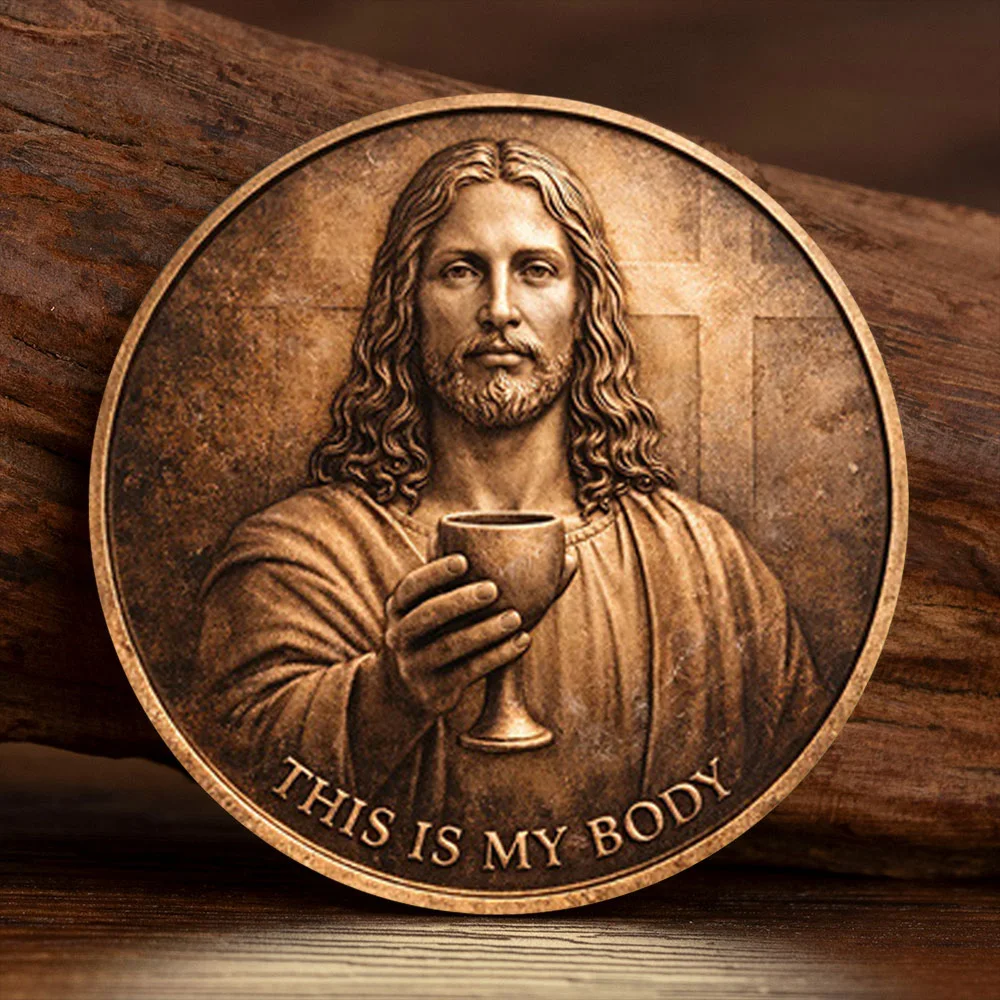 Moneda Conmemorativa de Bronce del Cuerpo de Cristo, Diseño de la Última Cena, Colección 1909-2008