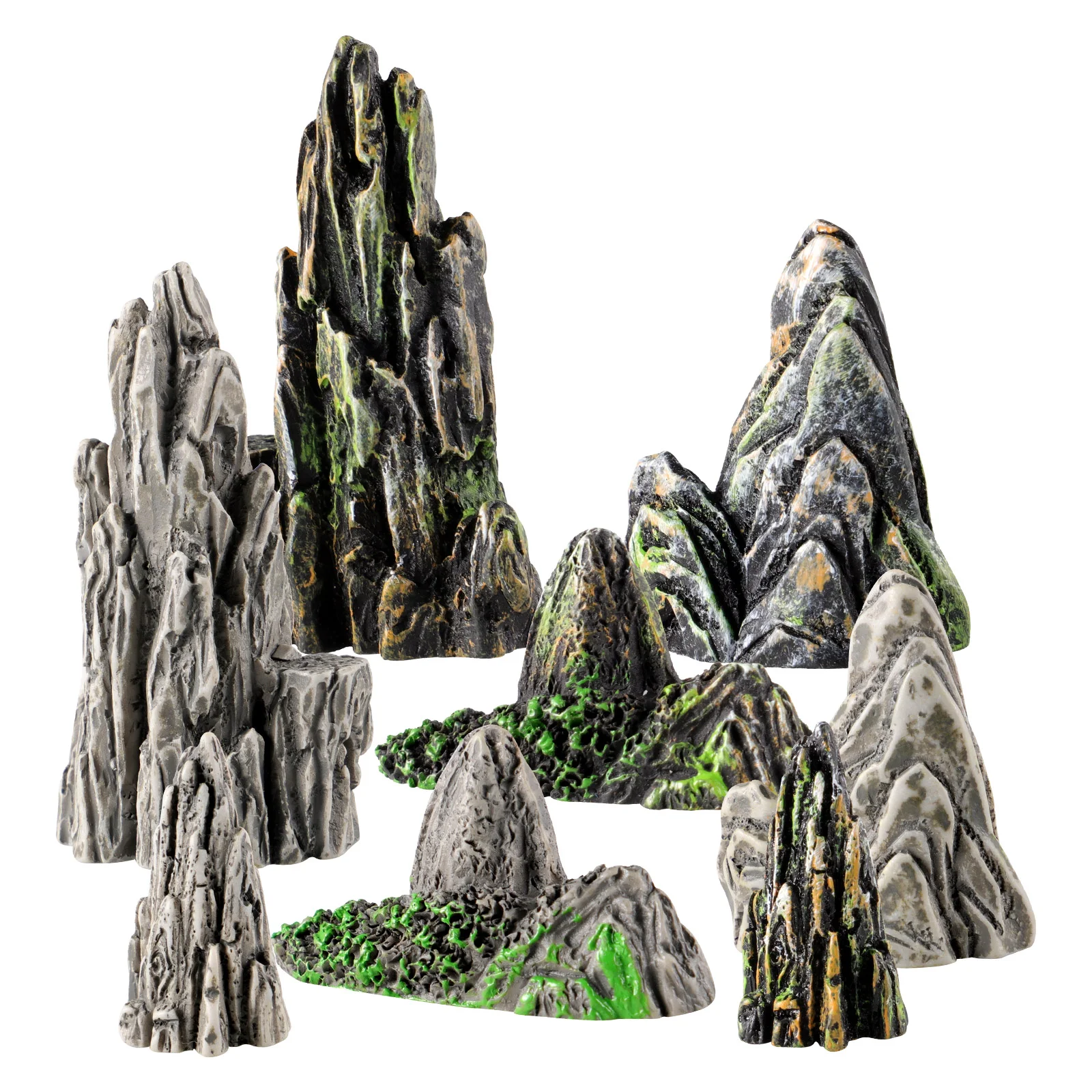 

8 Pcs Simulated Rockery Ornaments Decorations Fish Tank Resin Crafts Bonsai Landscaping Mini Miniature Garden