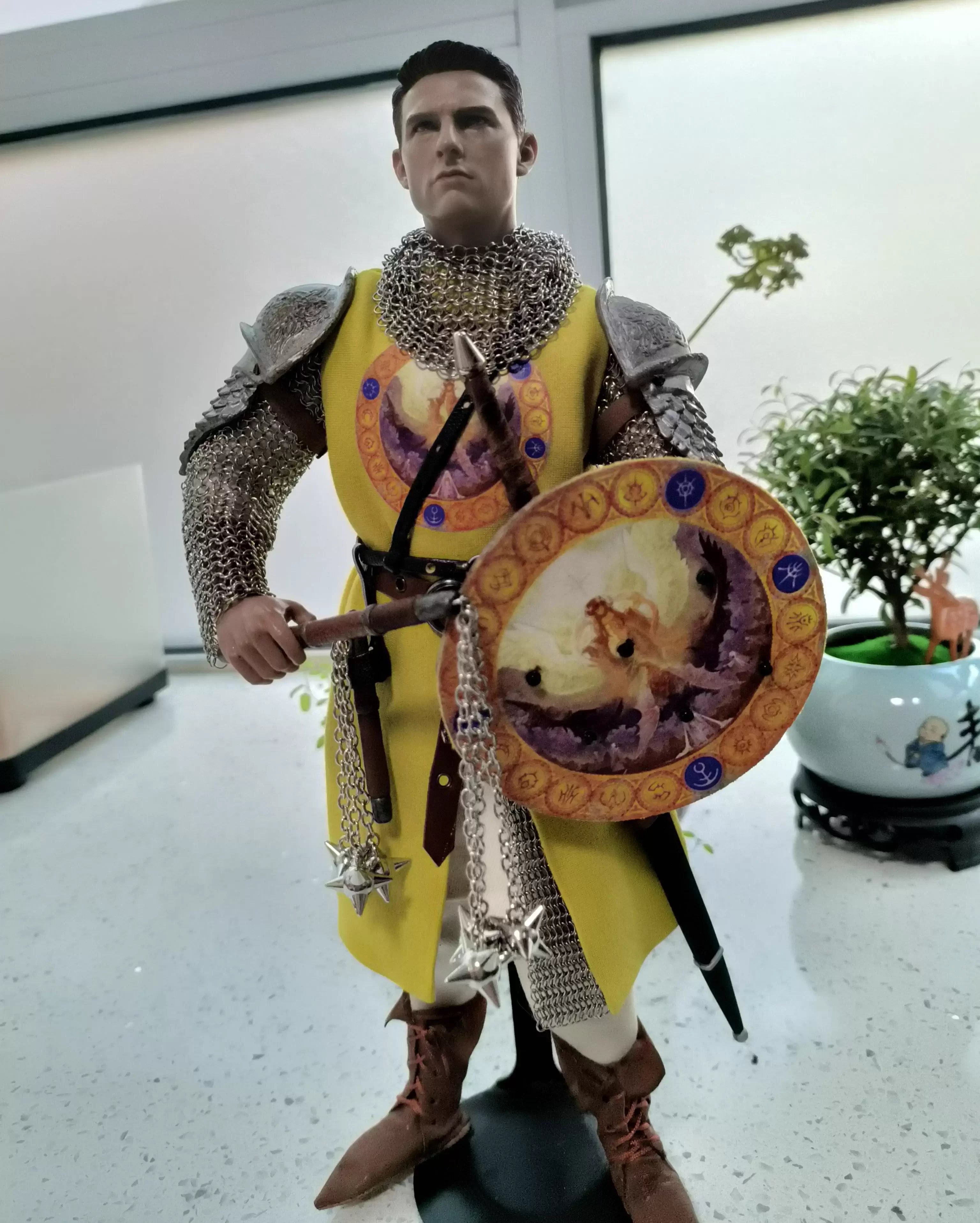 Accessoire de figurine d'action, chevalier médiéval croisé, modèle fait à la main adapté à une poupée de 12 pouces, scène à collectionner, bricolage, 1/6