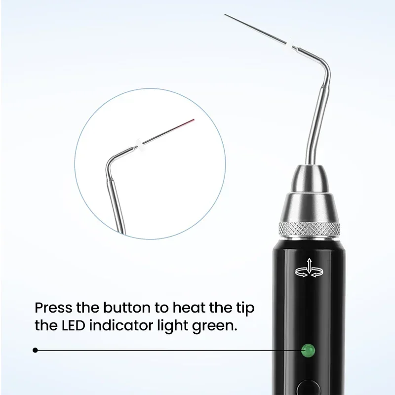 ICTS Sistema de obturación dental inalámbrico de gutapercha - Pluma calentada endodóntica con 2 puntas para llenado de conducto radicular y laboratorios de odontología