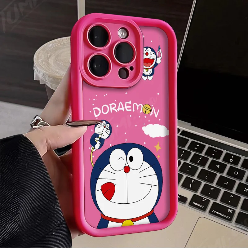 Cartoon Anime Doraemon Case for iPhone 14 15 Pro Max 13 12 11 X XS XR 7 8 Plus SE 2020 Soft Matte Printing Protective Back Cover