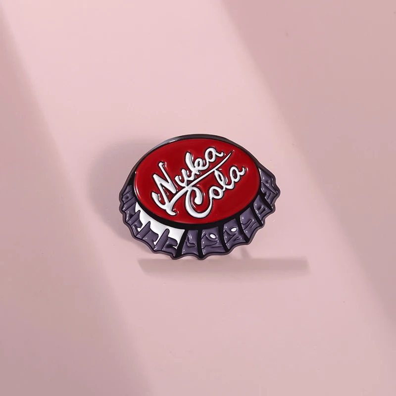 Creative Alphabet Bottle Cap Nuka Cola Enamel Pins Metal Enamel Pin Backpack Lapel Badges Jewelry Accessories Gift For Friends