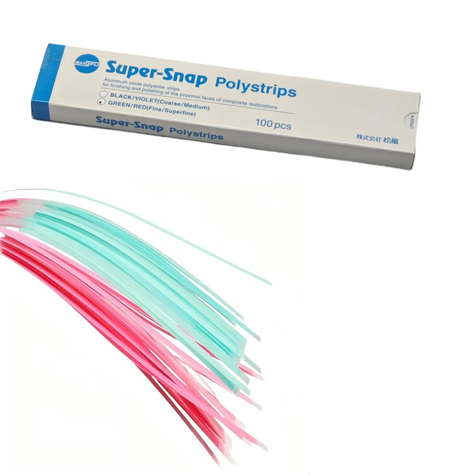 

SHOFU Super-Snap Rainbow Polishing Strips Dental Composite Finishing Strips for Interproximal Resin Polishing Esthetic Tool