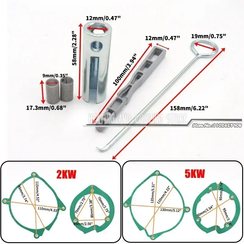 12V 24V Glow Plug Repair Kit 2KW 5KW Air Diesel Parking Heater Repair Parts Car Truck Boat Removal Fitting Tool Maintenance Kit