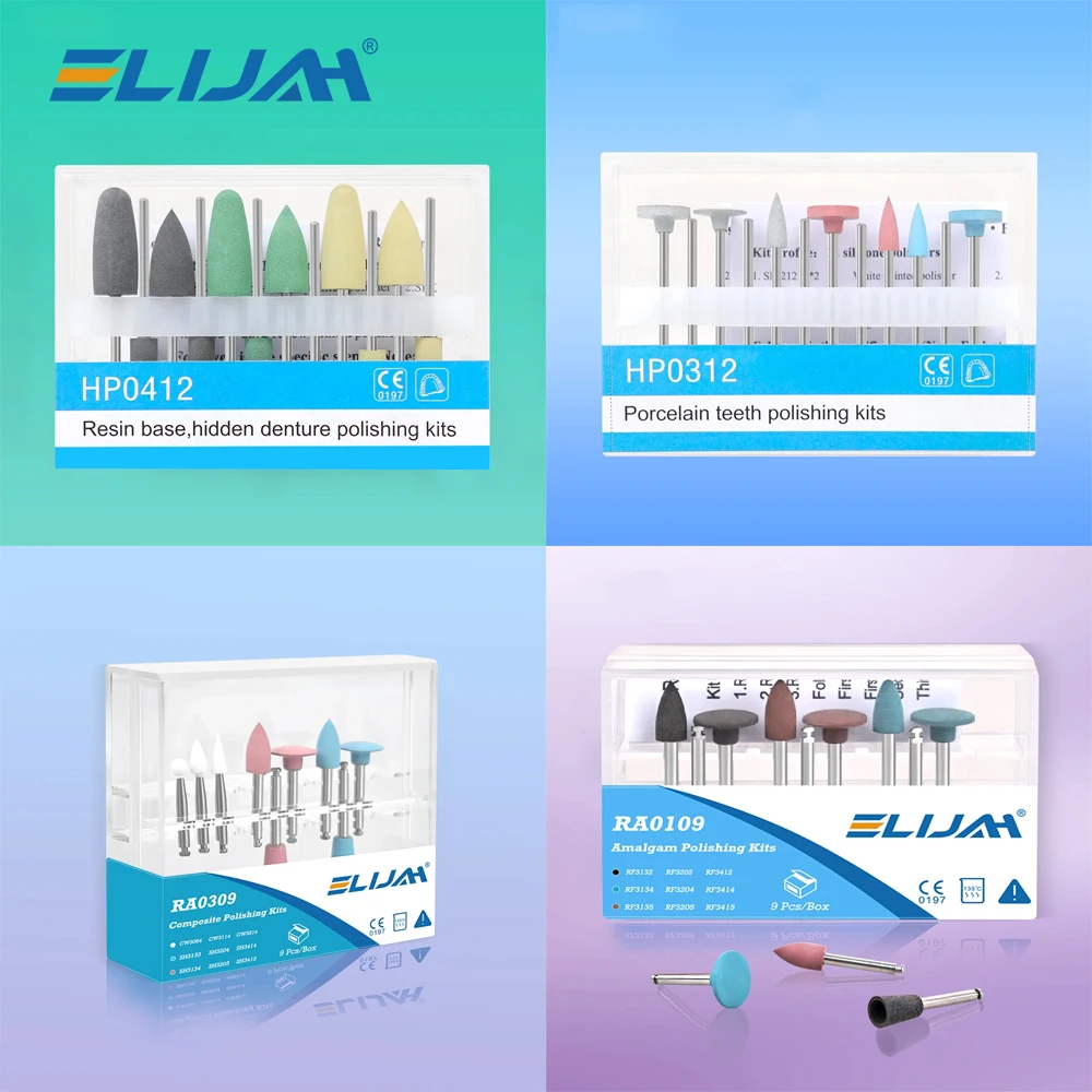 

ELIJAH Dental Composite Polishing Set for Low Speed Handpiece Contra Angle Kit Resin Polishing Set Dentistry Grinding Head Tools
