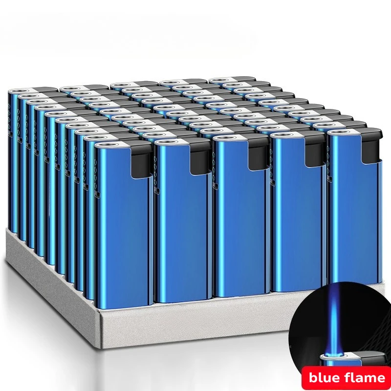 

5PCS / 25PCS Metal Windproof Blue Flame Lighter Customizable Advertising Wholesale Lighter Men's Gift Smoking Accessories Gadget