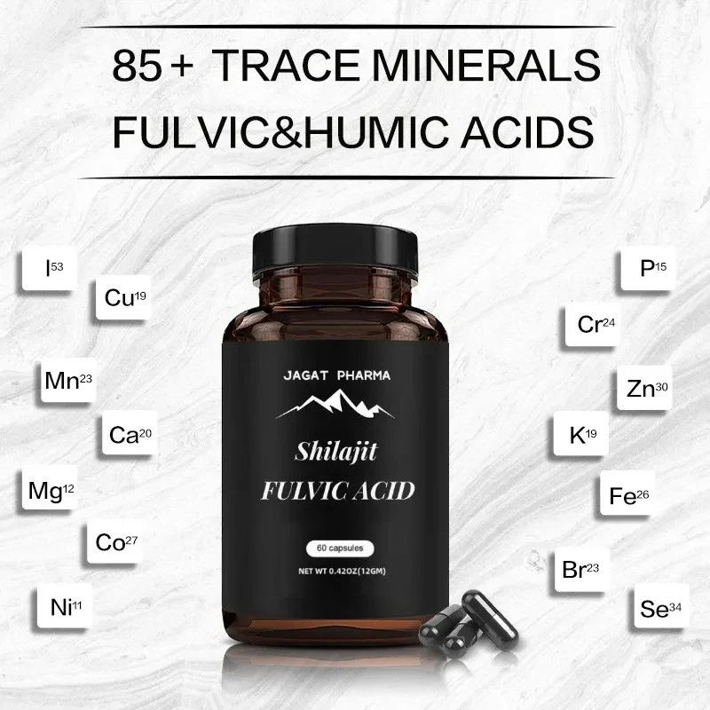 Organic Himalayan Shilajit Capsules & Resin Naturally Occurring Fulvic Acid 85+ Mineral Energy Supplement