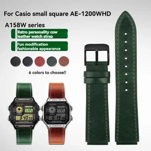 Casio retro leather bracelet, vintage clock bracelet, calf bracelet, new, A158, A158W, A168, F91W, AE-1200WHD, A159, A169, AE1200 10 Main Sales Watch Casio Vintage - №9