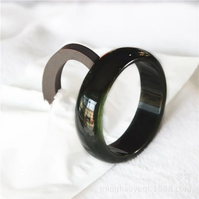 Wholesale Xinjiang Hetian Jade Bracelet Gray Jade Bracelet Women's Ink Blue Jade Bracelet